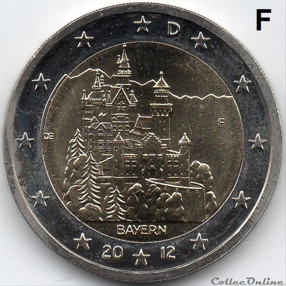 monnaie euro allemagne 2012 chateau de neuschwanstein