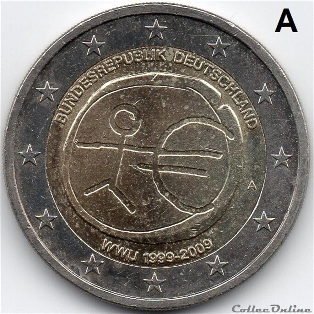 2009 : X° An. U.E et Monétaire monnaie euro allemagne 2009 x an u e et monetaire