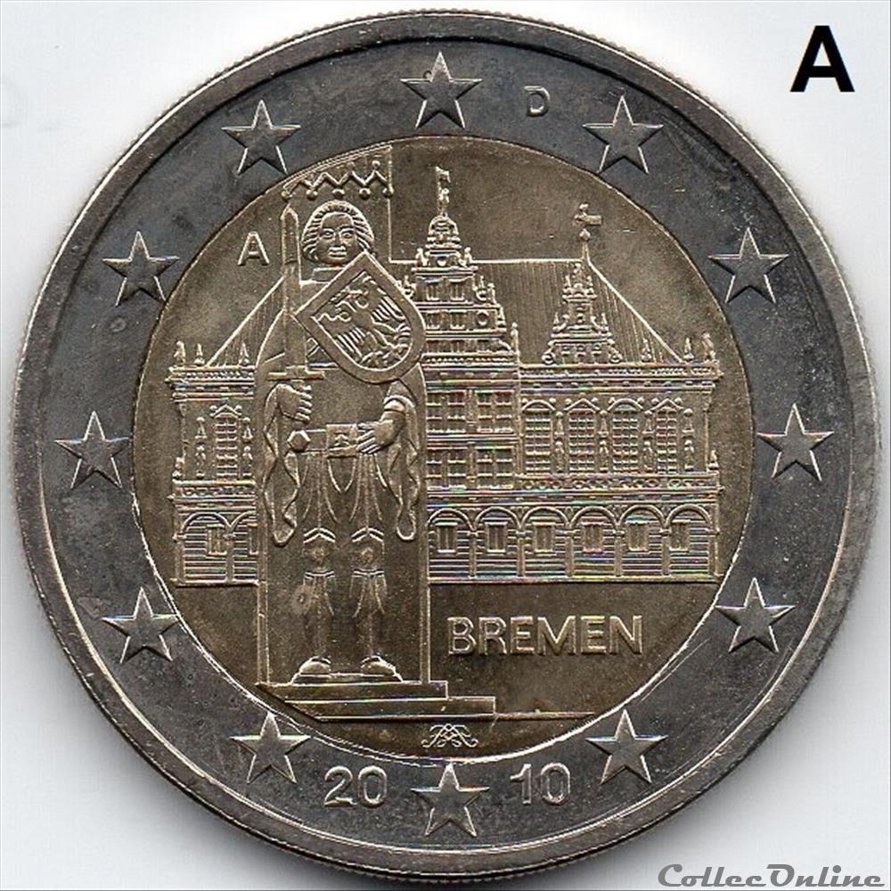 monnaie euro allemagne 2010 bremen