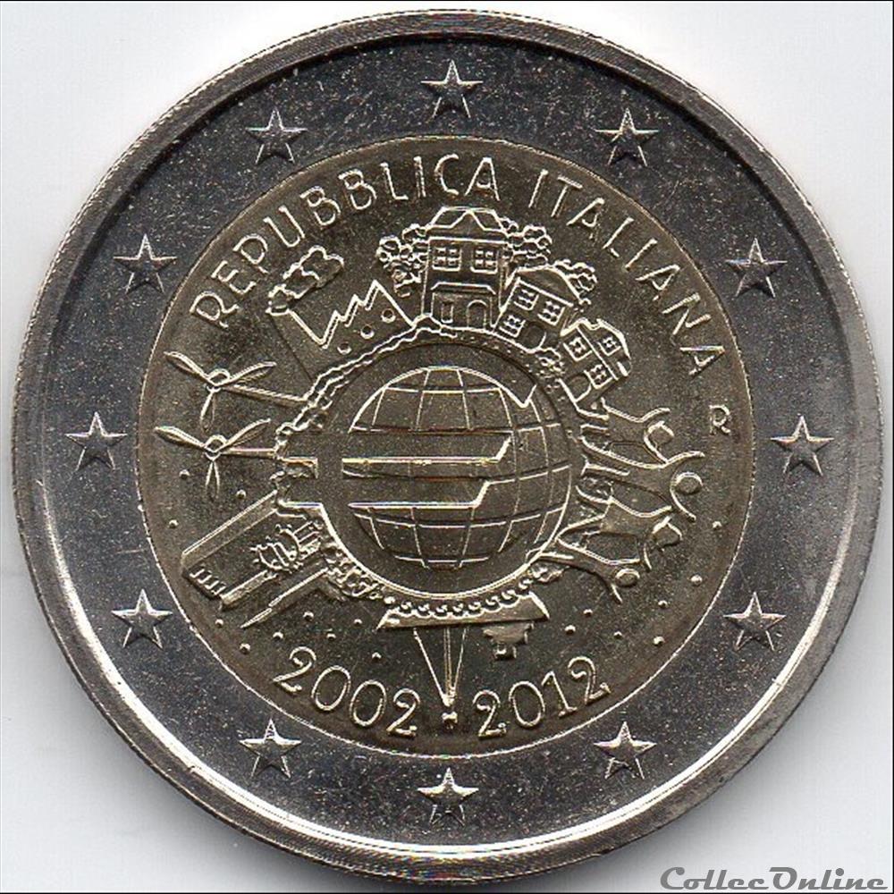 2012 : 10 ans de l'€uro monnaie euro italie 2012 10 ans de uro