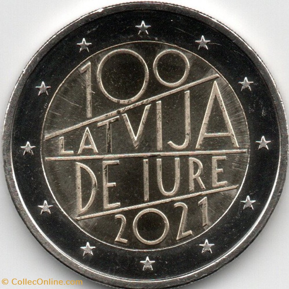 2021 : 100e anniversaire de la reconnaissance de jure de la République de Lettonie le 26/01/1921 monnaies euros 2021 100e anniversaire de la reconnaissance de jure de la republique de lettonie le 26 01 1921