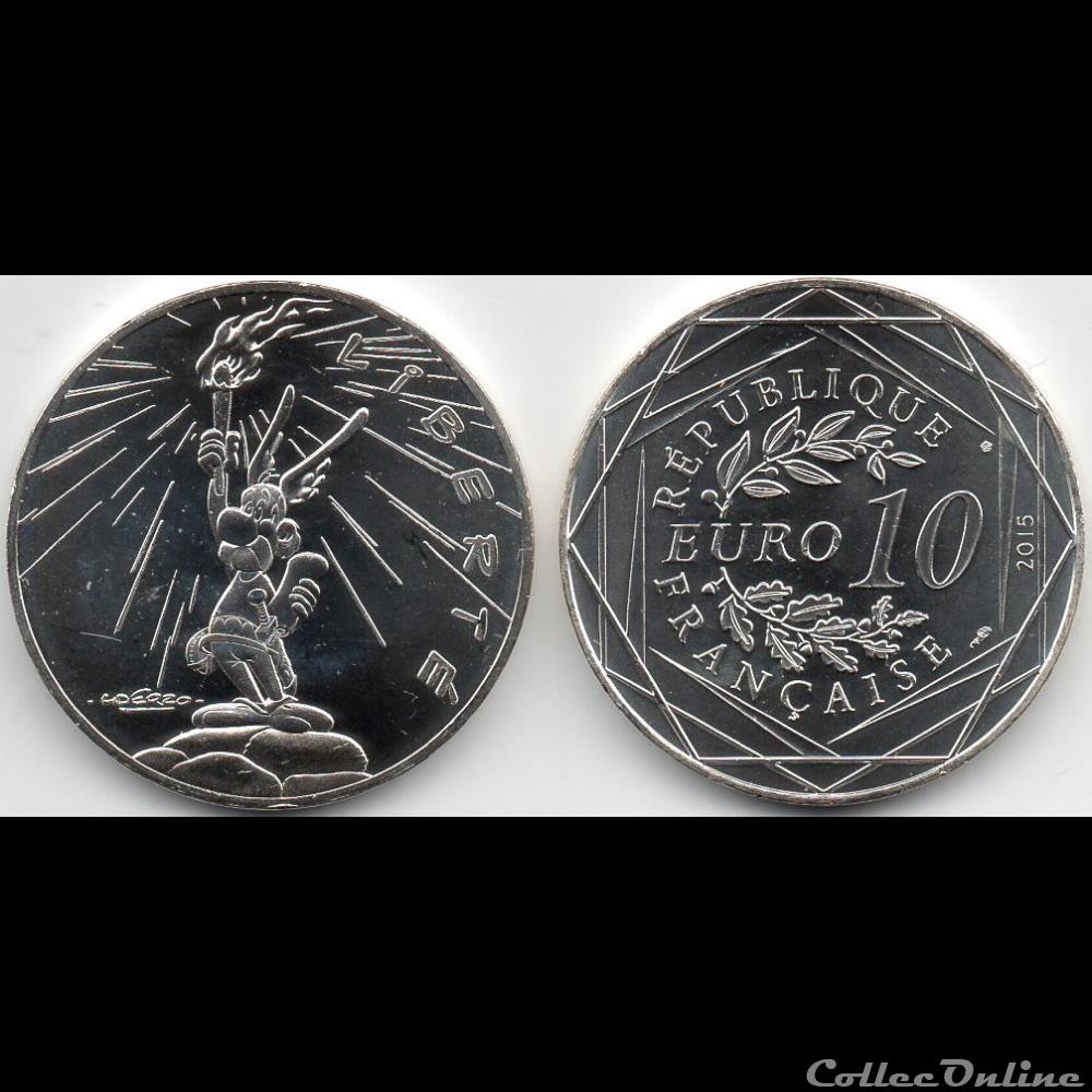 2015 : Astérix et la liberté argent 2 monnaie euro france 2015 asterix et la liberte argent