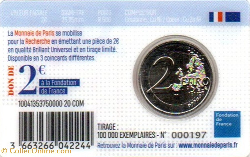 2020 : Recherche Médicale 3 monnaie euro 2020 recherche medicale