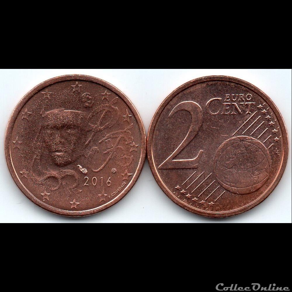 monnaie euro france 2 cent 2016 marianne symbole de la republique francaise
