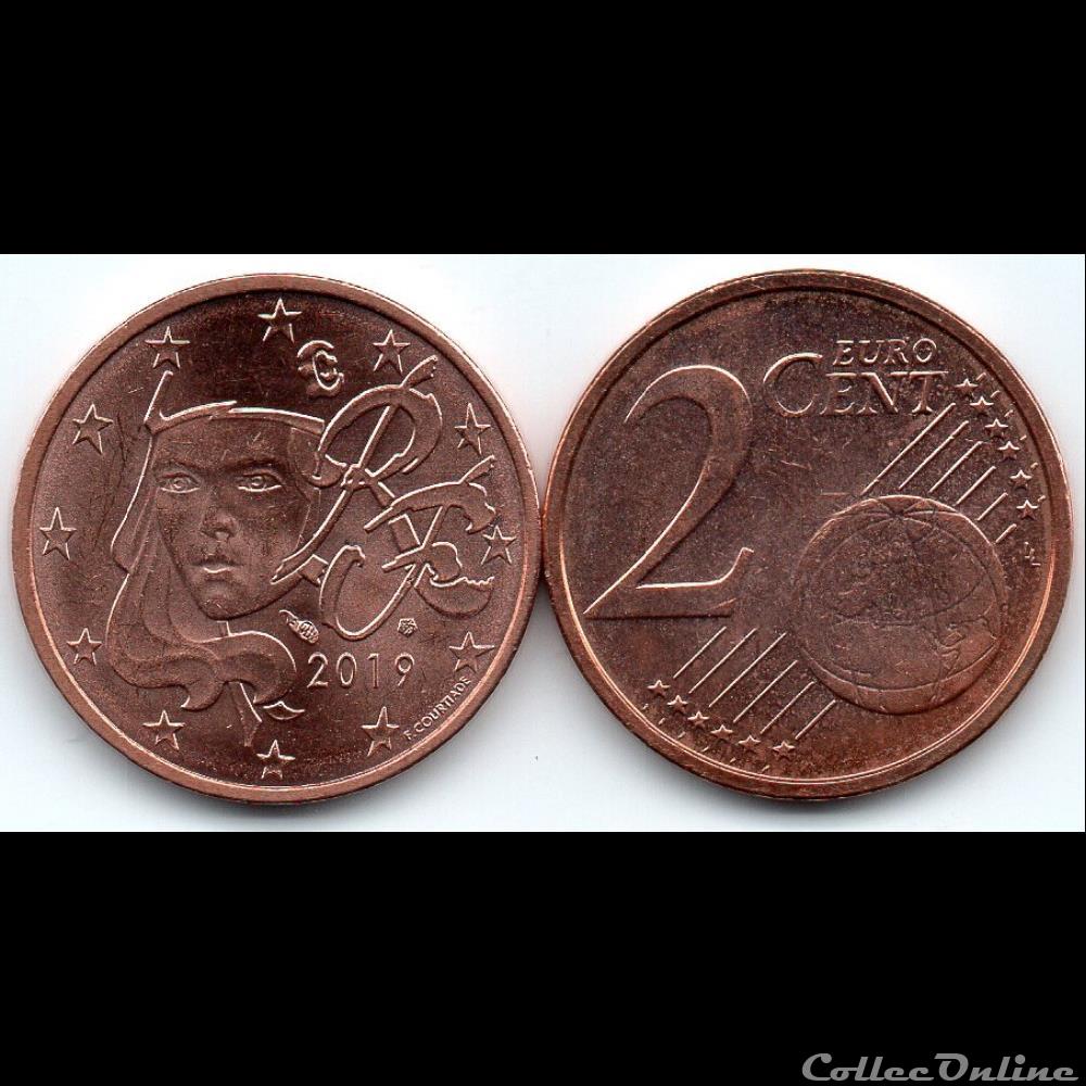 monnaie euro france 2 cent 2019 marianne symbole de la republique francaise