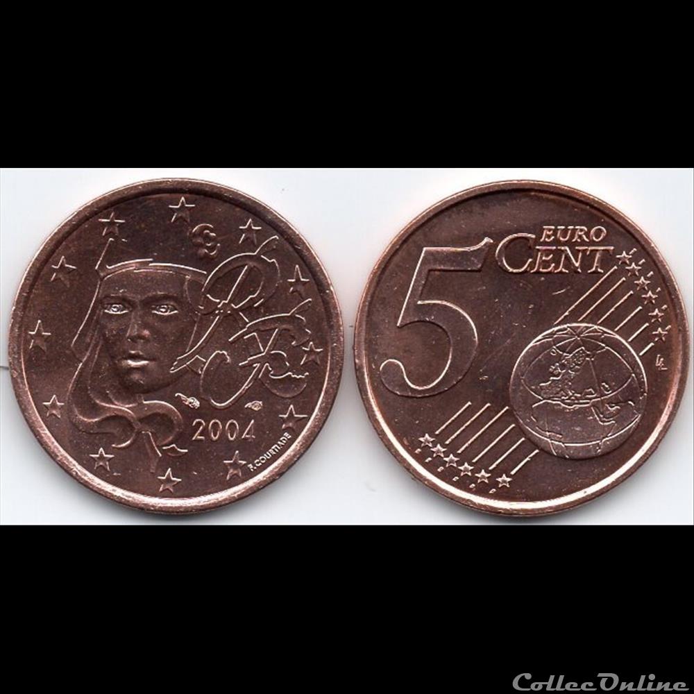 monnaie euro france 5 cent 2004 marianne symbole de la republique francaise