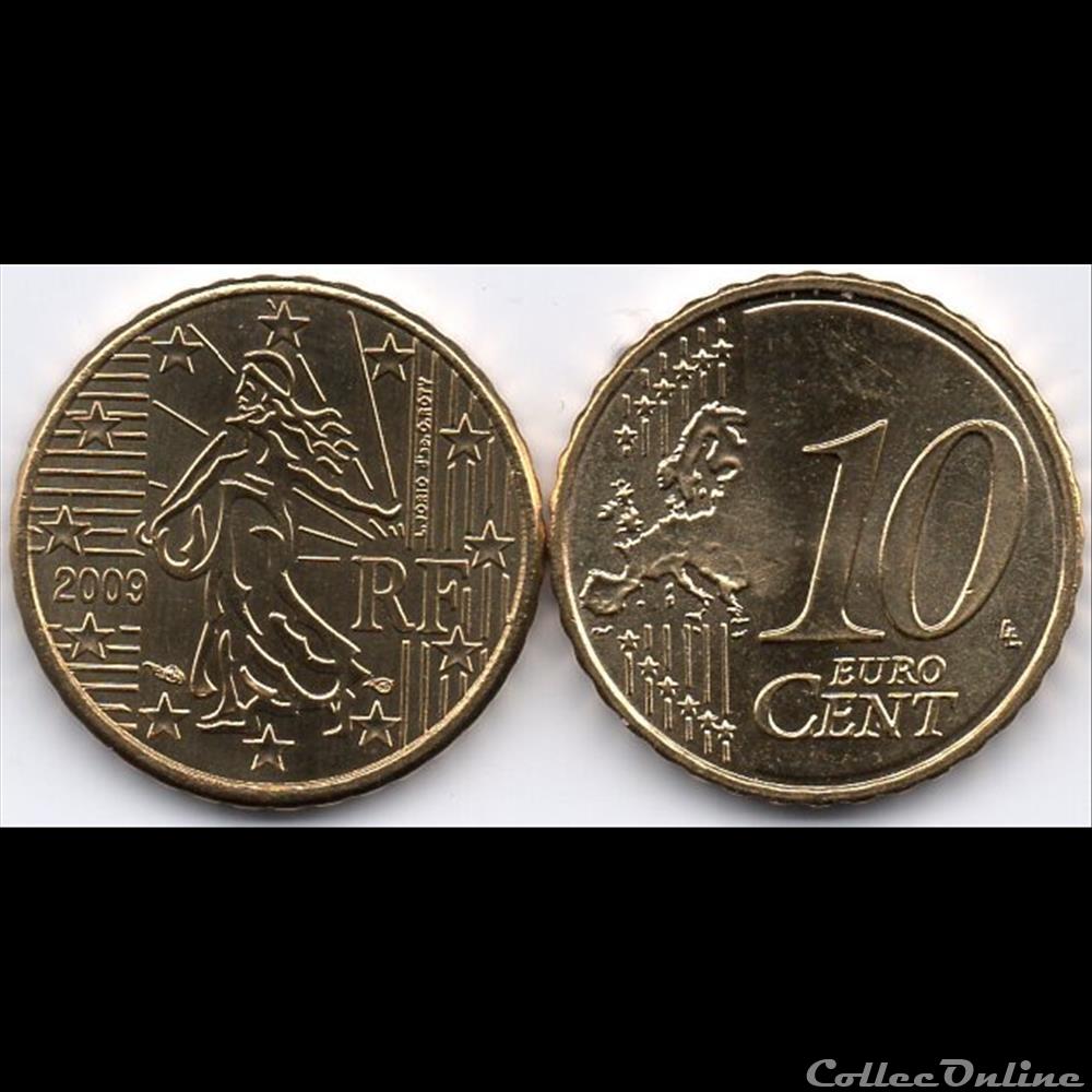 10 Cent : 2009 La Semeuse monnaie euro france 10 cent 2009 la semeuse