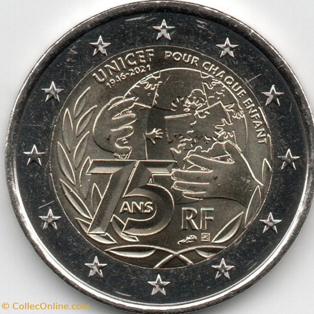 monnaies euros france 2021 75 ans pour enfance unicef