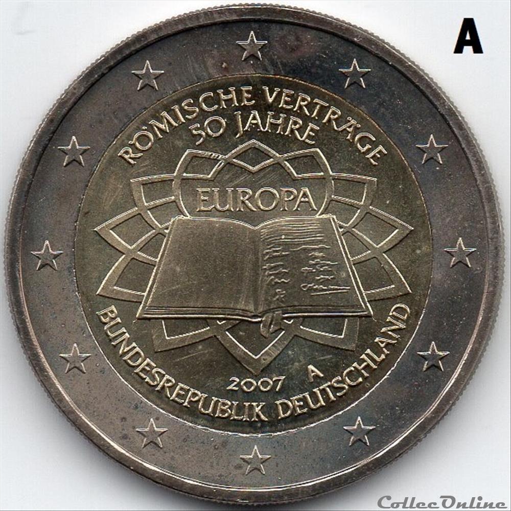 monnaie euro allemagne 2007 traite de rome