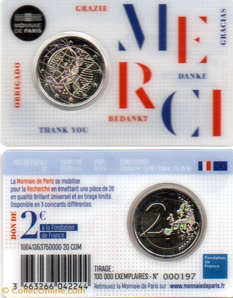 2020 : Recherche Médicale 2 monnaie euro 2020 recherche medicale