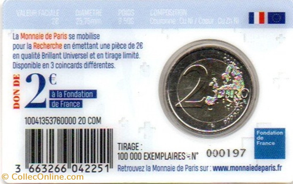 monnaie euro 2020 recherche medicale