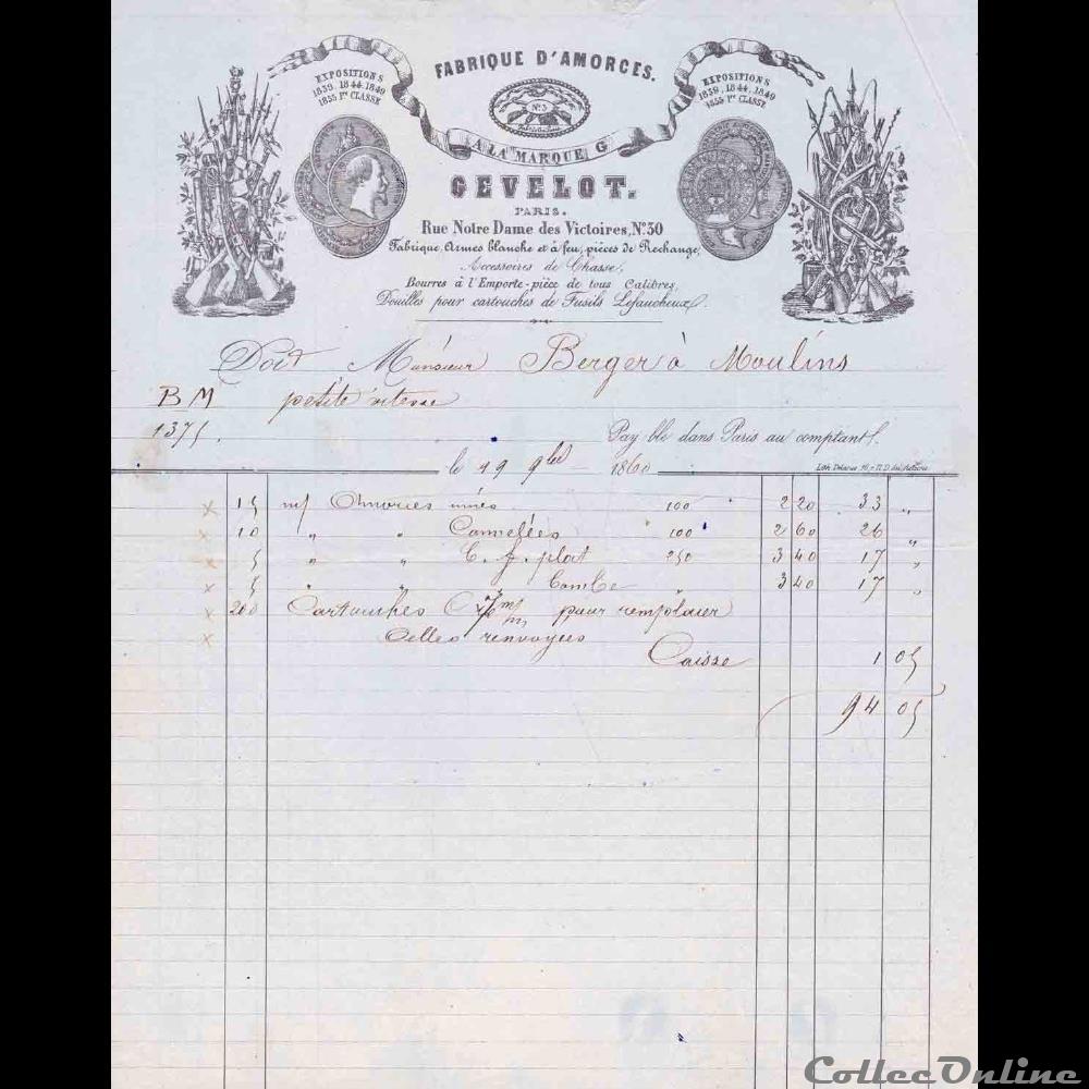 La Maison Gévelot II 5 vieux papier collection fusil la maison gevelot ii