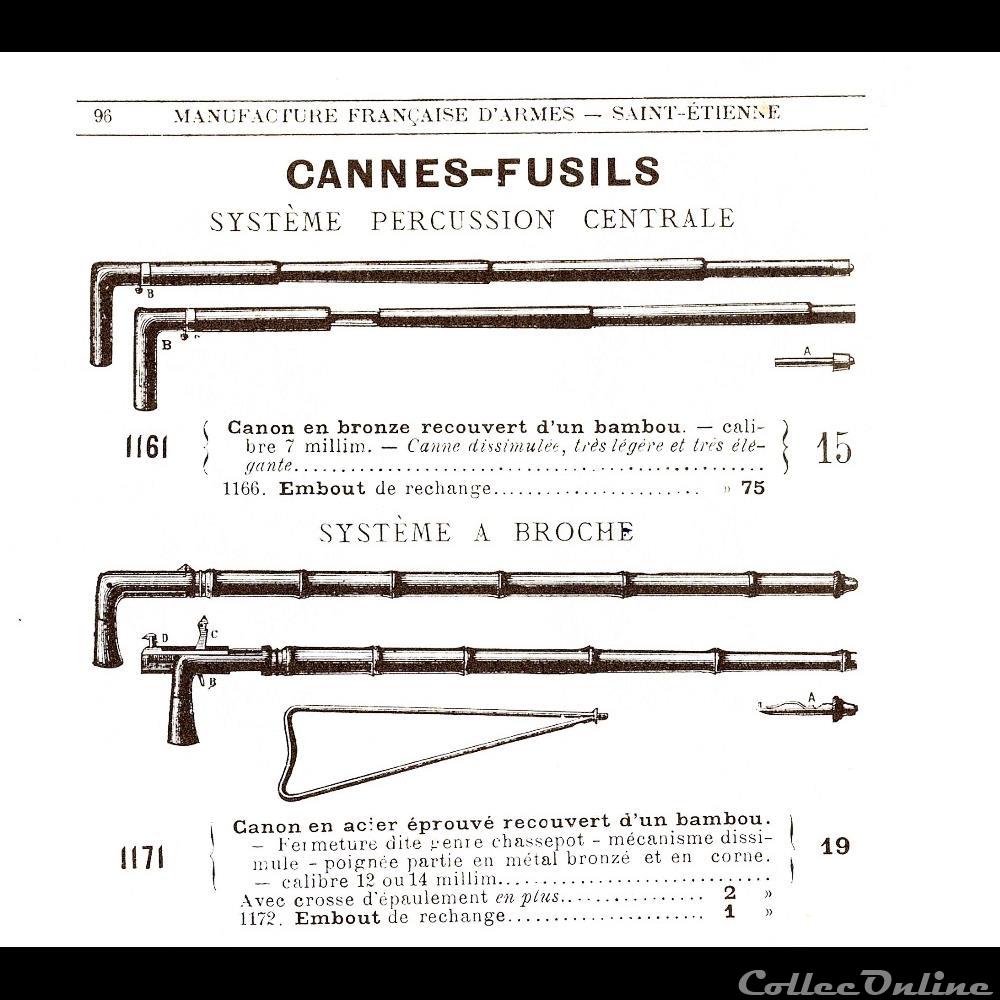 militarium arme feux ancienne canne fusil 14 mm