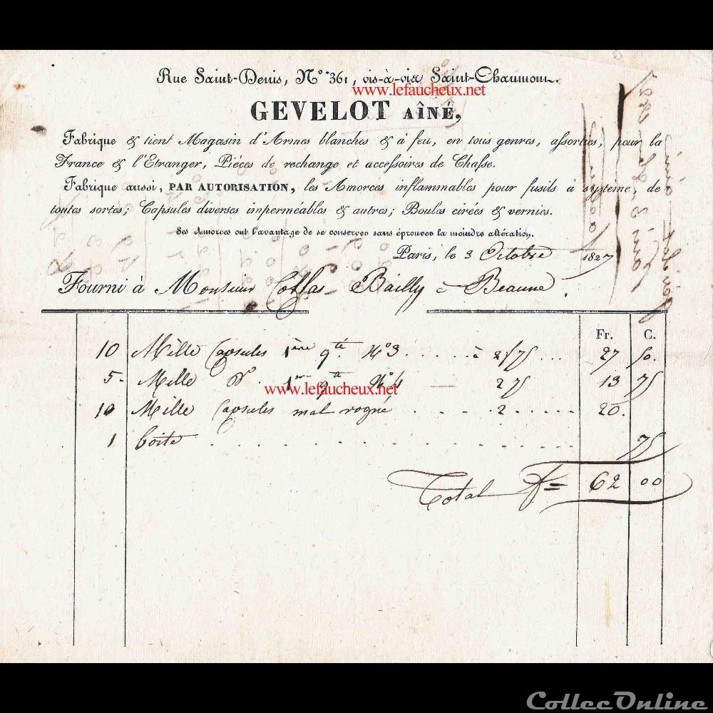 La Maison Gévelot I vieux papier collection fusil la maison gevelot i