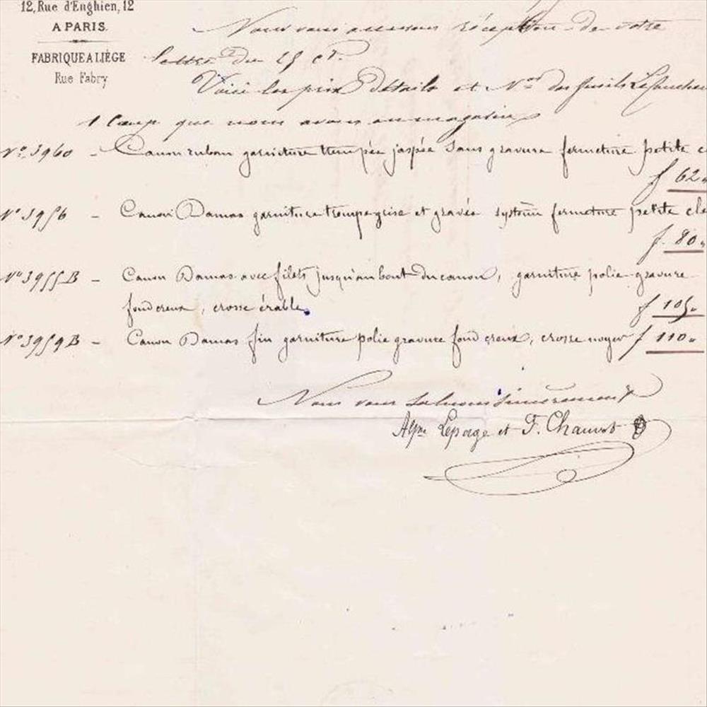 La Maison Lepage I 4 vieux papier collection fusil la maison lepage i