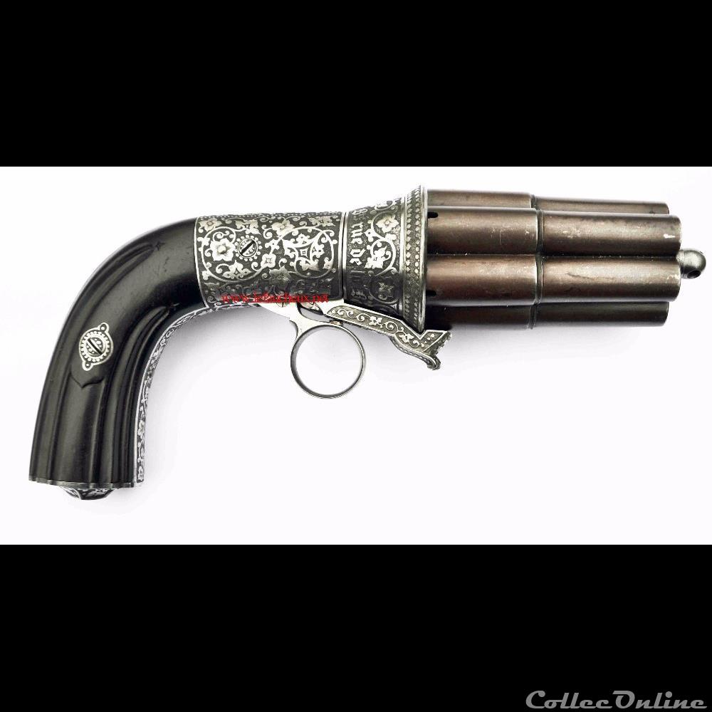 militarium arme feux ancienne revolver poivriere casimir lefaucheux 12 mm 6 coups 1845