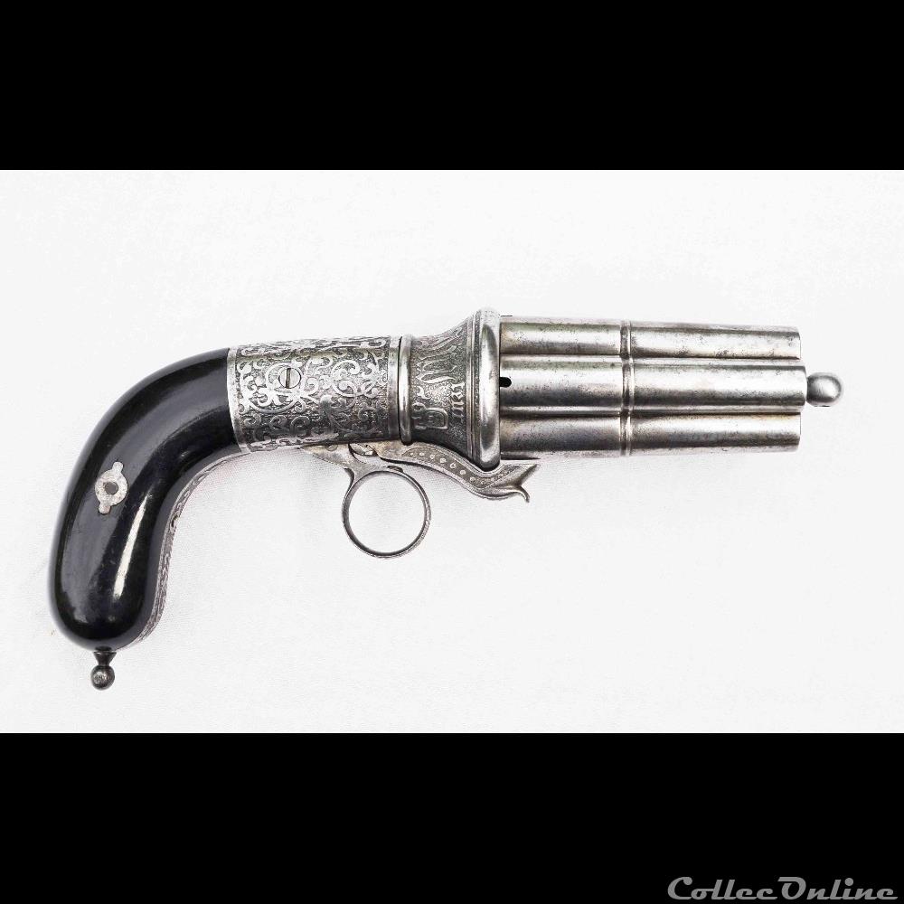 Poivrière Casimir Lefaucheux 12 mm à 5 coups militarium arme feux ancienne revolver poivriere casimir lefaucheux 12 mm a 5 coups