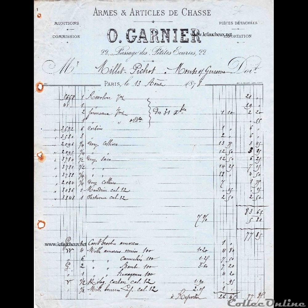 vieux papier collection fusil la maison o garnier
