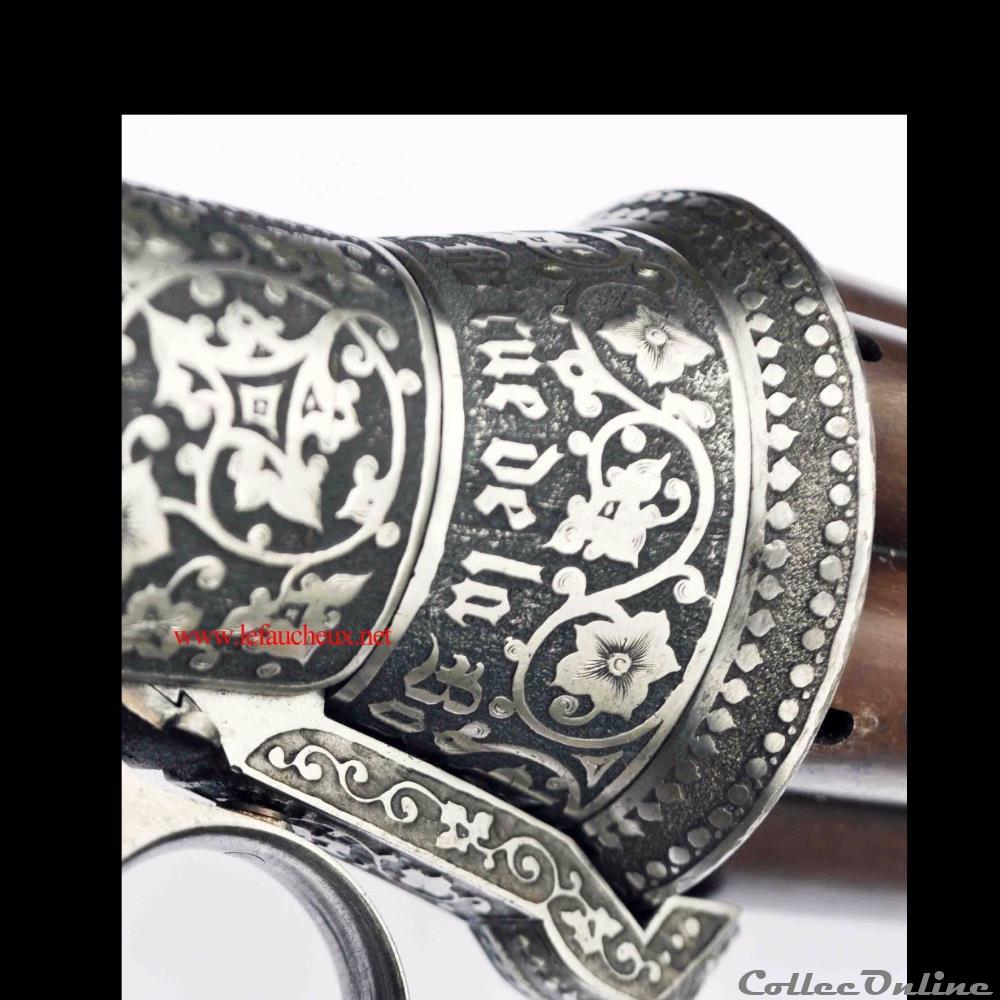 militarium arme feux ancienne revolver poivriere casimir lefaucheux 12 mm 6 coups 1845
