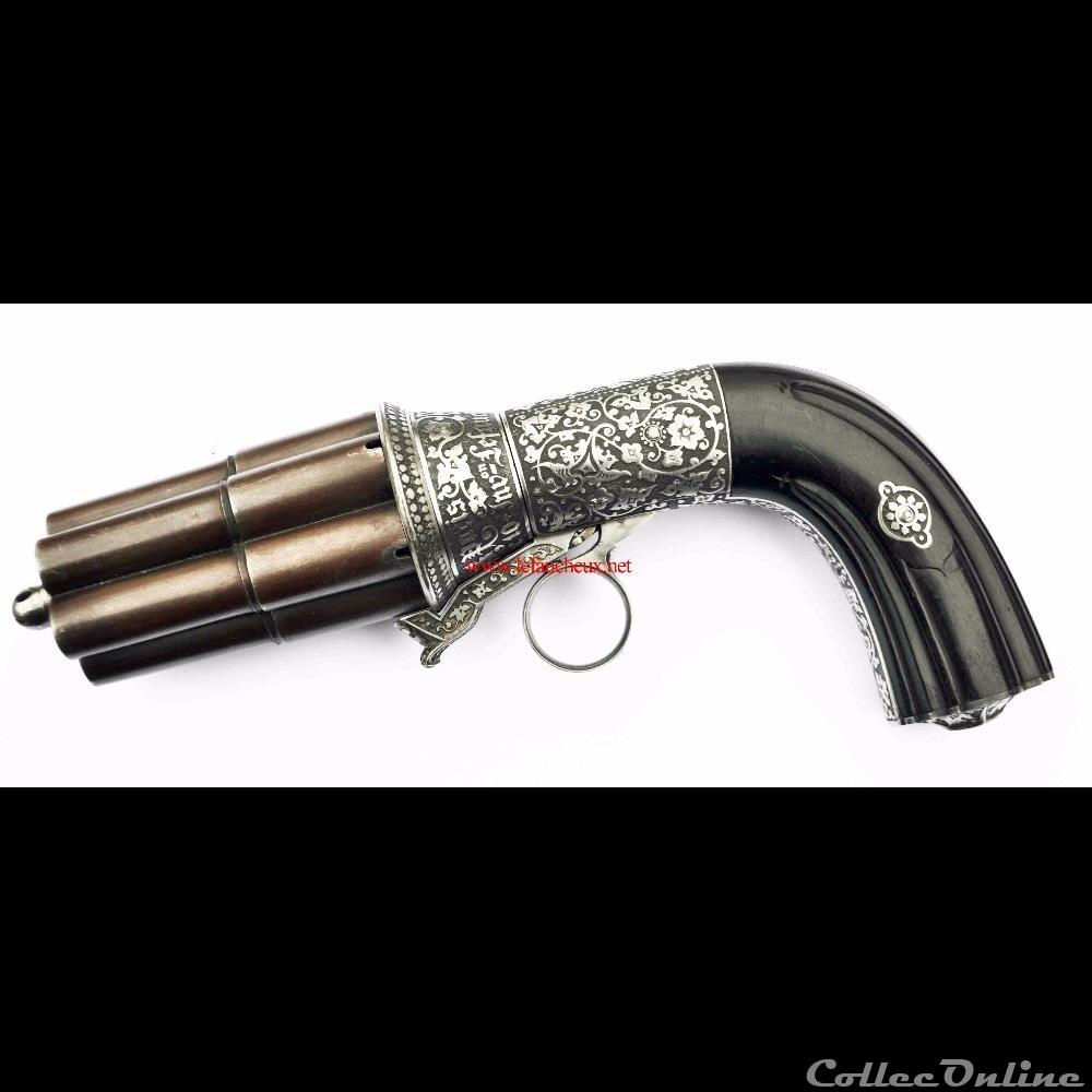 militarium arme feux ancienne revolver poivriere casimir lefaucheux 12 mm 6 coups 1845