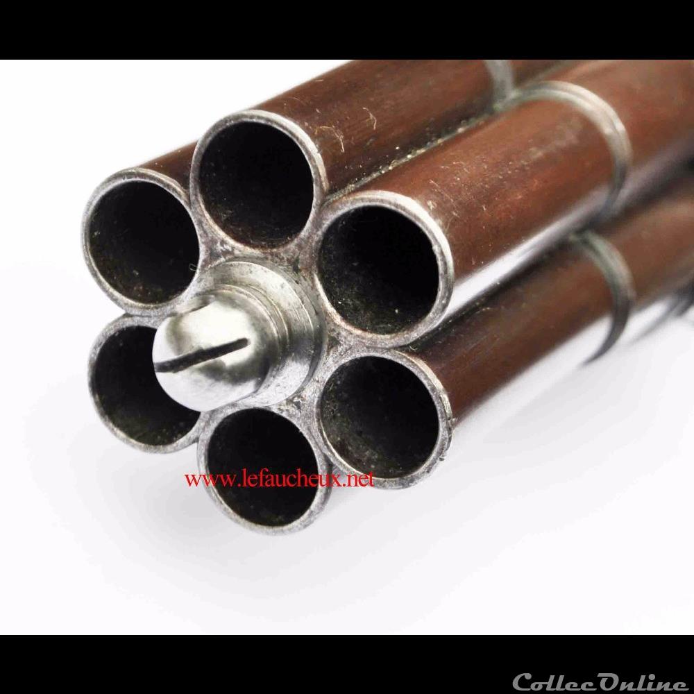 militarium arme feux ancienne revolver poivriere casimir lefaucheux 12 mm 6 coups 1845