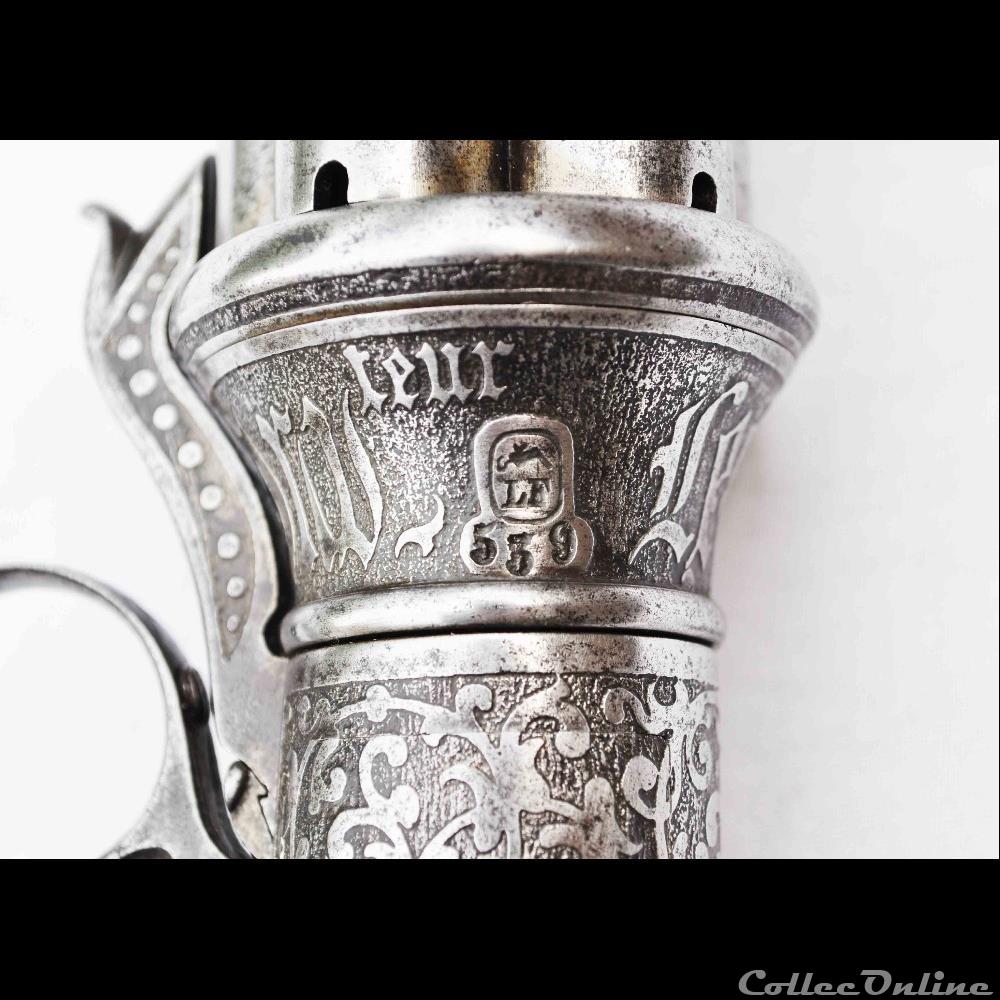 Poivrière Casimir Lefaucheux 12 mm à 5 coups 4 militarium arme feux ancienne revolver poivriere casimir lefaucheux 12 mm a 5 coups