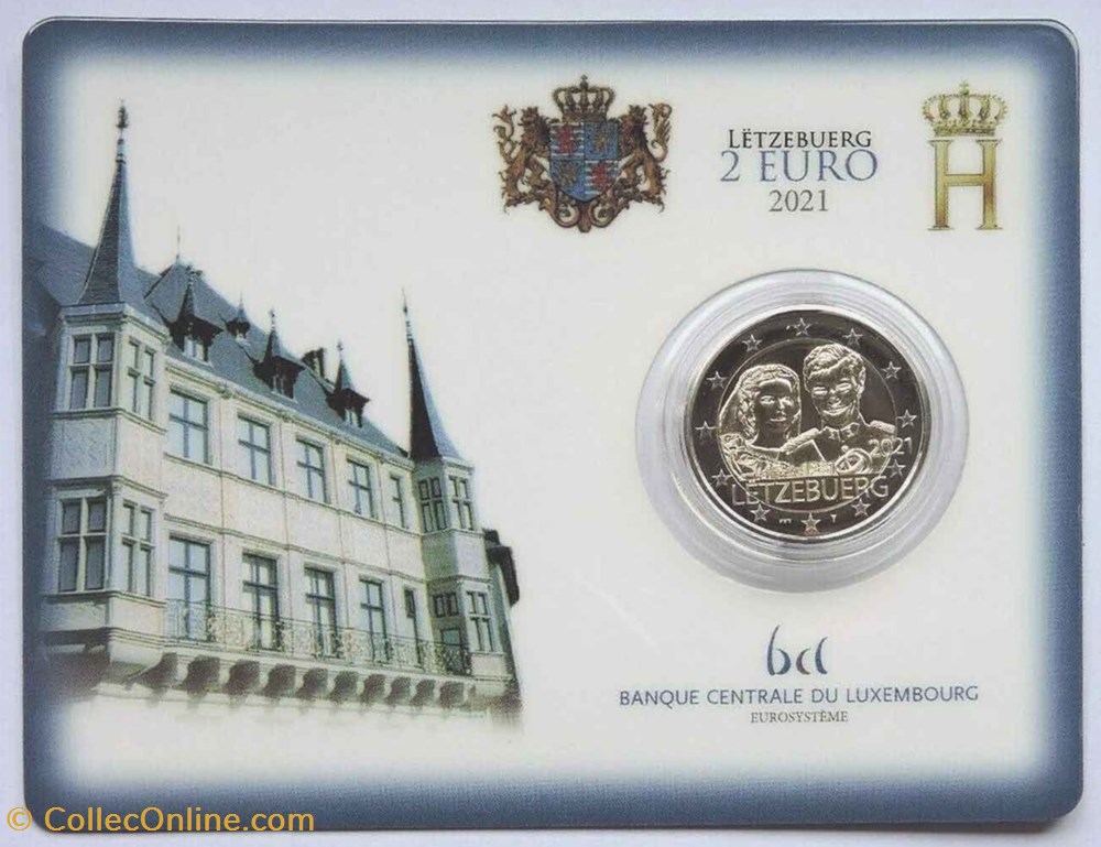 Luxembourg 2021 2€ CC Coincard - 40th Anniversary - Wedding of Henri and Maria Teresa monedas euros luxemburgo luxembourg 2021 2 cc coincard 40th anniversary wedding of henri and maria teresa