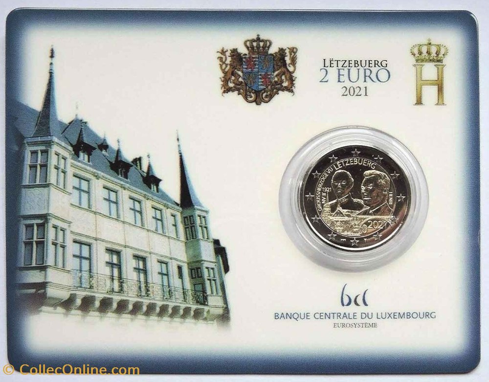 Luxembourg 2021 2€ CC Coincard - 100th Anniversary - Birth of Jean, Grand Duke of Luxembourg monedas euros luxemburgo luxembourg 2021 2 cc coincard 100th anniversary birth of jean grand duke of luxembourg