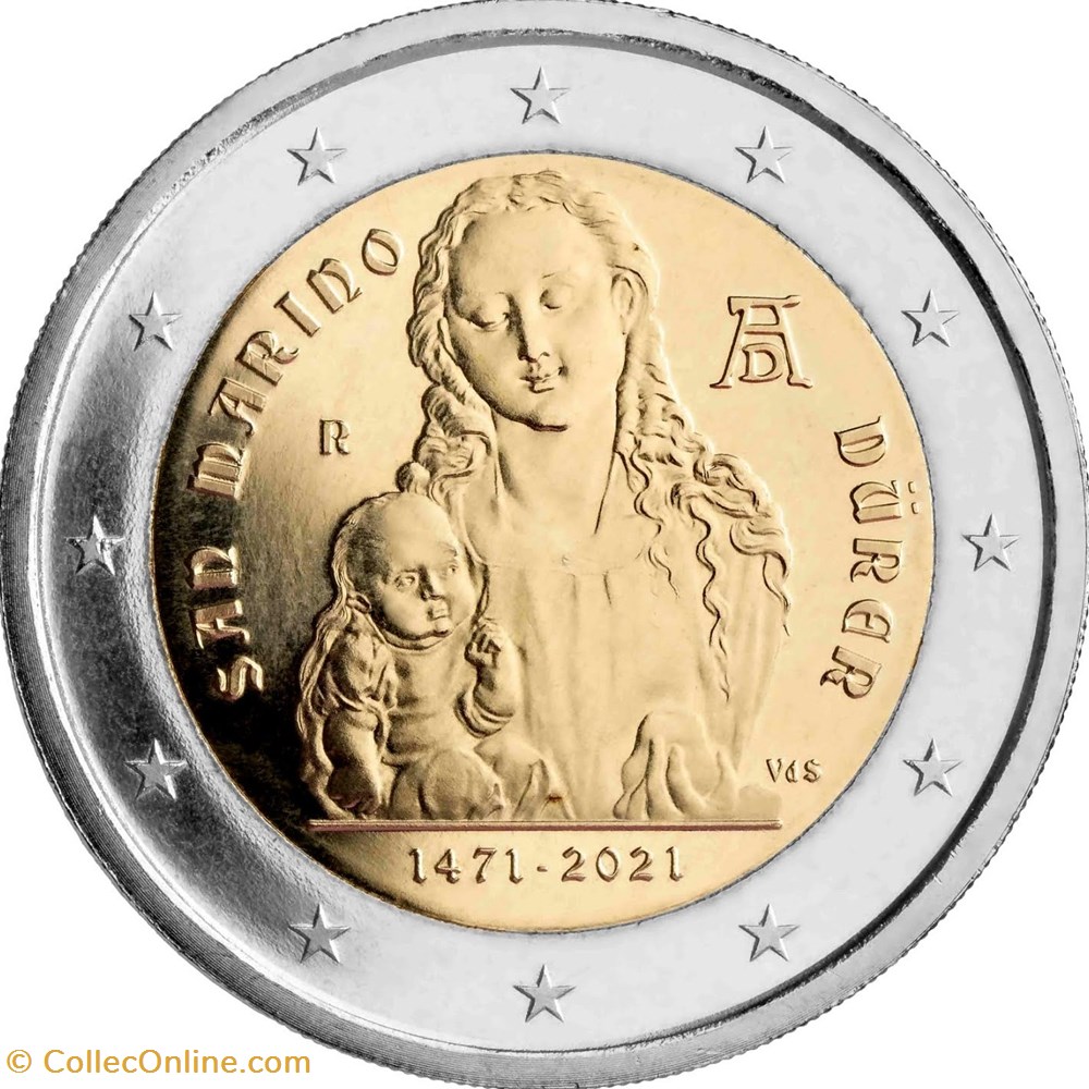 San Marino 2021 2€ CC Coincard - 550th Anniversary - Birth of Albrecht Dürer monedas euros san marino 2021 2 cc coincard 550th anniversary birth of albrecht durer