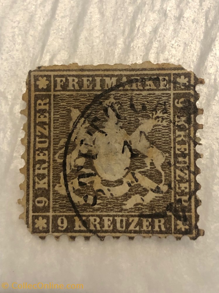 europe allemagne timbre wurtemberg 9
