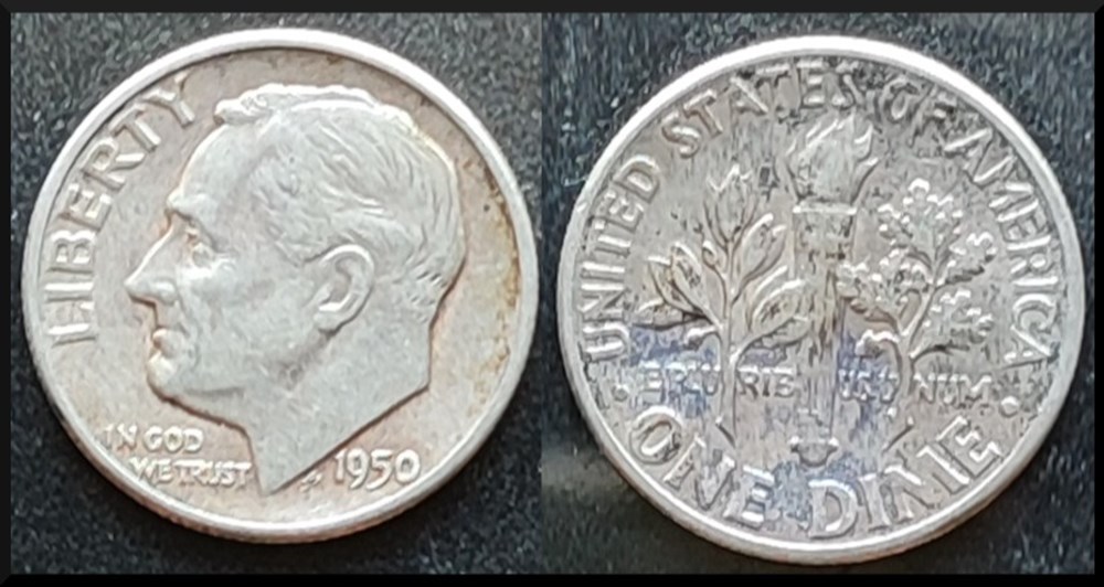 1 Dime (10 Cents) Roosevelt 1950 USA monnaies 1 dime 10 cents roosevelt 1950 usa