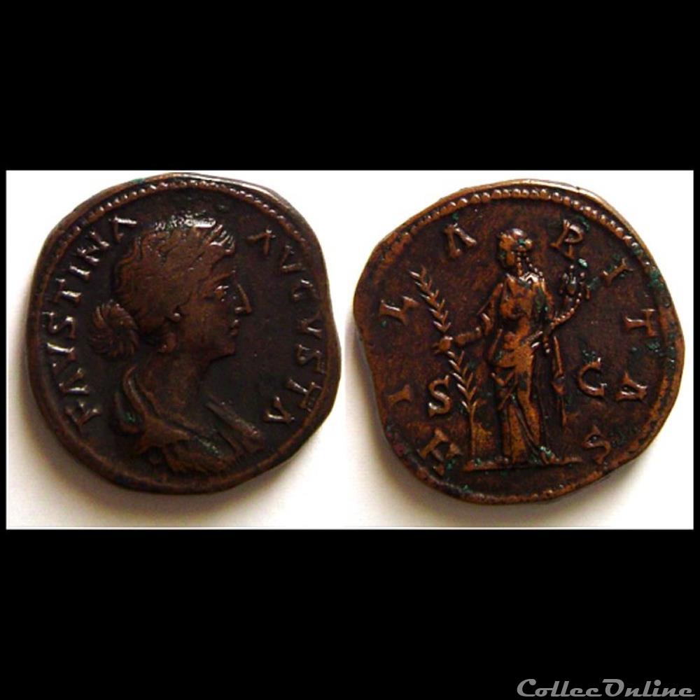 Sesterce Faustine Jeune monnaie antique romaine sesterce faustine jeune