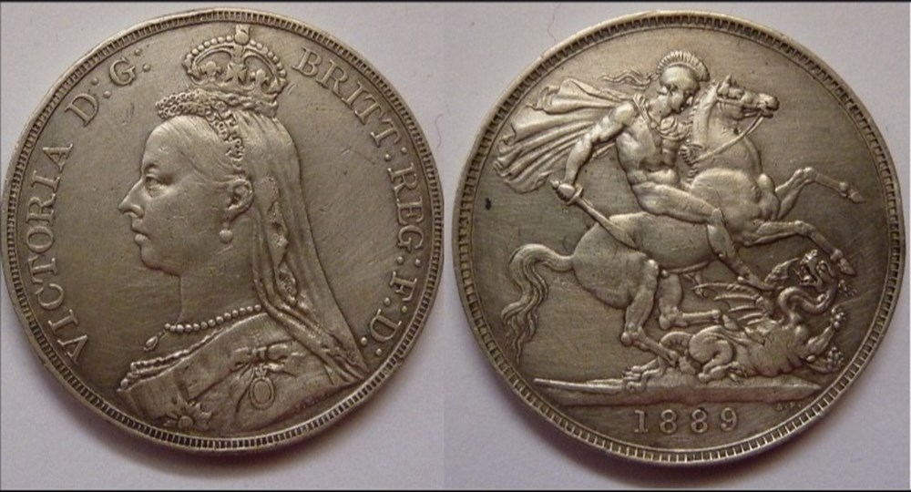 monnaies monde 1 crown victoria 1ere 1889
