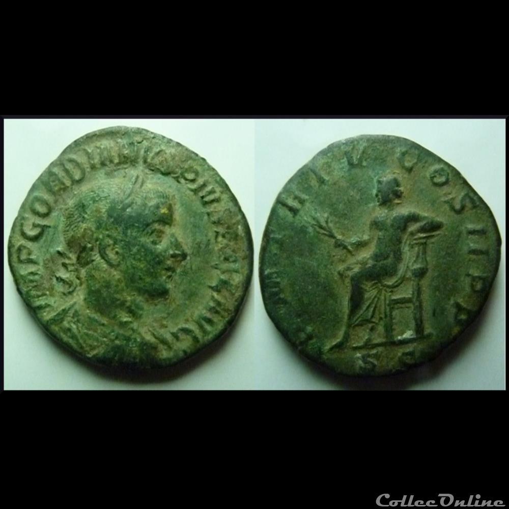 Sesterce Gordien III Apollon monnaie antique romaine sesterce gordien iii apollon
