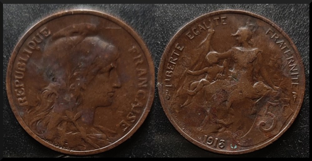 5 centimes Daniel-Dupuis 1913 monnaies monde france 5 centimes daniel dupuis 1913