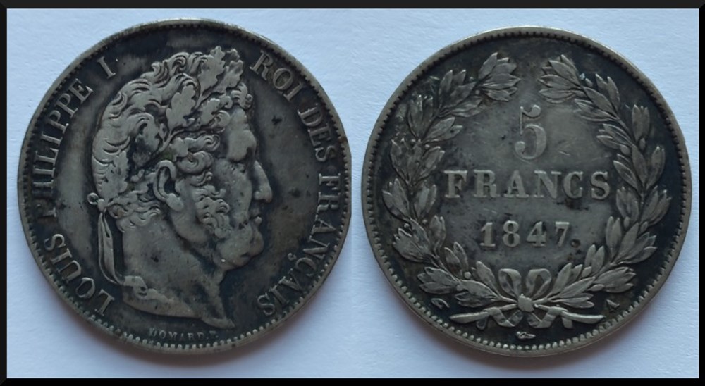 5 francs Louis-Philippe 1847 A monnaies monde france 5 francs louis philippe 1847 a