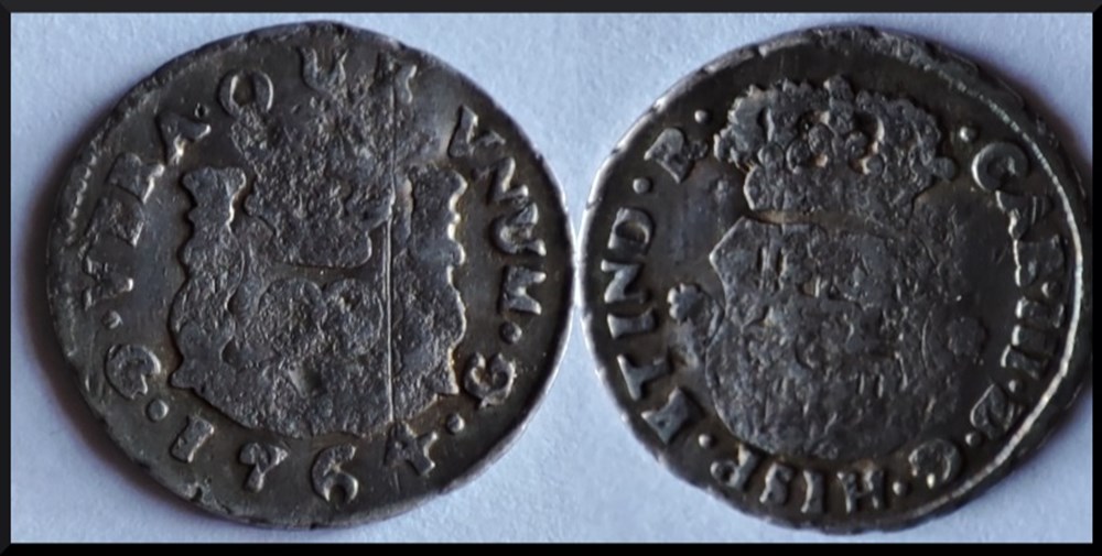 1/2 réal Guatemala Charles III 1764 monnaies monde 1 2 real guatemala charles iii 1764