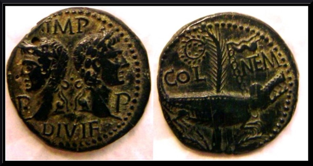 As de Nîmes Auguste et Agrippa 10-14 monnaies antiques romaines imperiales republicaines as de nimes auguste et agrippa 10 14