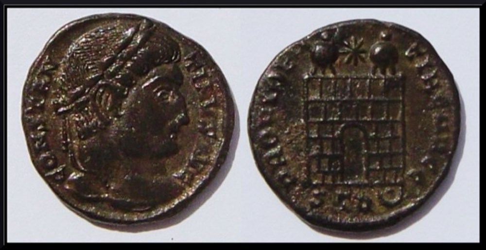 Constantin 1er, petit bronze, porte de camp, 306-337 après J.-C monnaies antiques romaines imperiales republicaines constantin 1er petit bronze porte de camp 306 337 apres j c