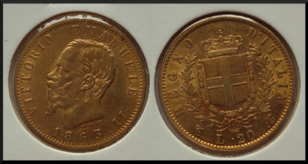 20 Lire Victor Emmanuel II 1863 monnaies monde 20 lire victor emmanuel ii 1863