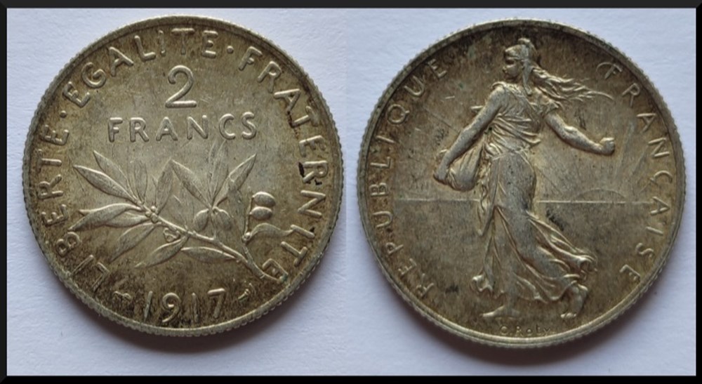 2 francs semeuse 1917 monnaies monde france 2 francs semeuse 1917