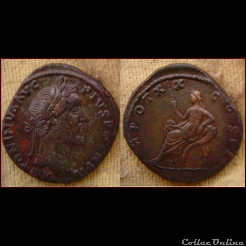 Sesterce Antonin le Pieux monnaie antique romaine sesterce antonin le pieux