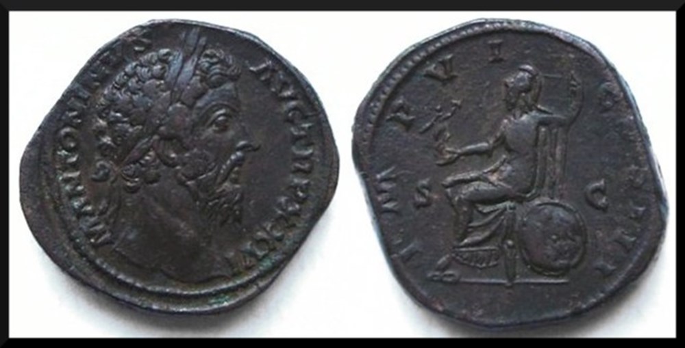 Marc Aurèle, sesterce, Roma, 170-171 après J.-C monnaies antiques romaines imperiales et republicaines marc aurele sesterce roma 170 171 apres j c