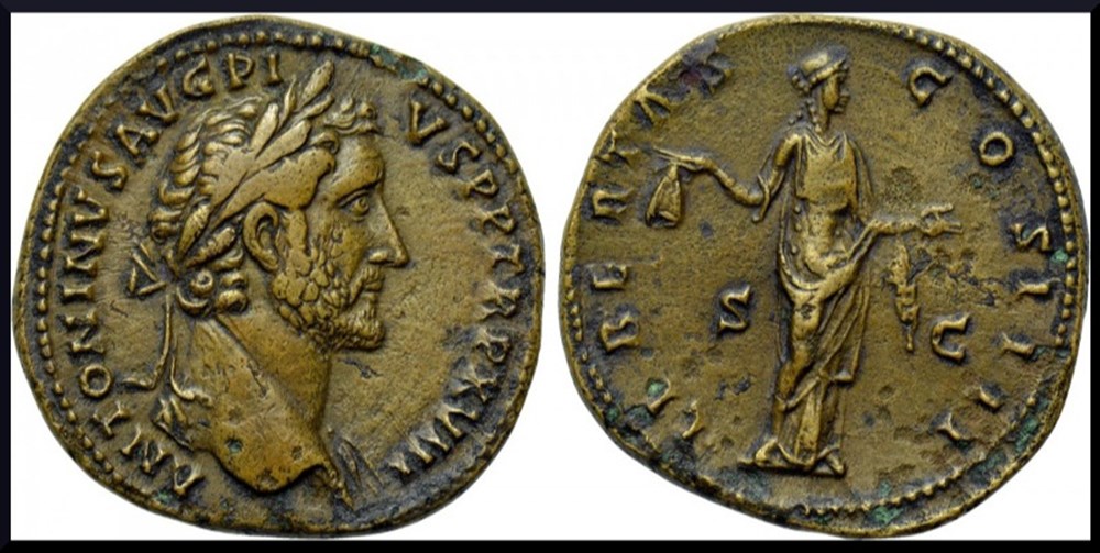 Antonin le Pieux, sesterce, Libertas, 138-161 après J.-C monnaies antiques romaines imperiales et republicaines antonin le pieux sesterce libertas 138 161 apres j c