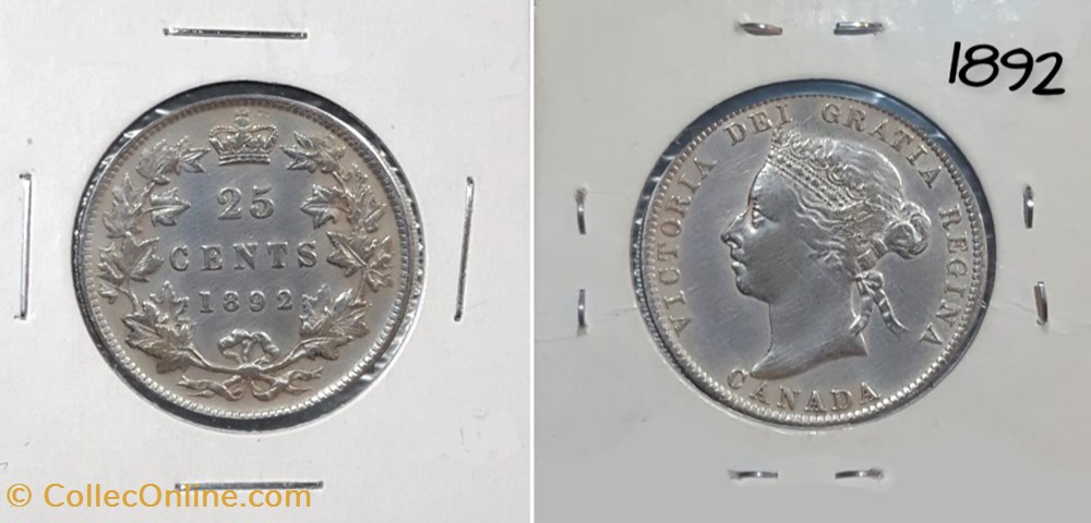 MONEDA DE PLATA LEY 0.925 DE 25 CENTS CANADA DE 1892 del mundo canadum moneda de plata ley 0 925 de 25 cents canada de 1892