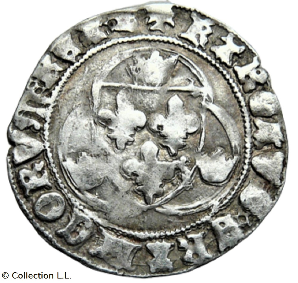 Blanc aux Couronnelles, 3°-4° ém, Bourges (hybride) monnaie france royale blanc aux couronnelles 3 4 em bourges hybride