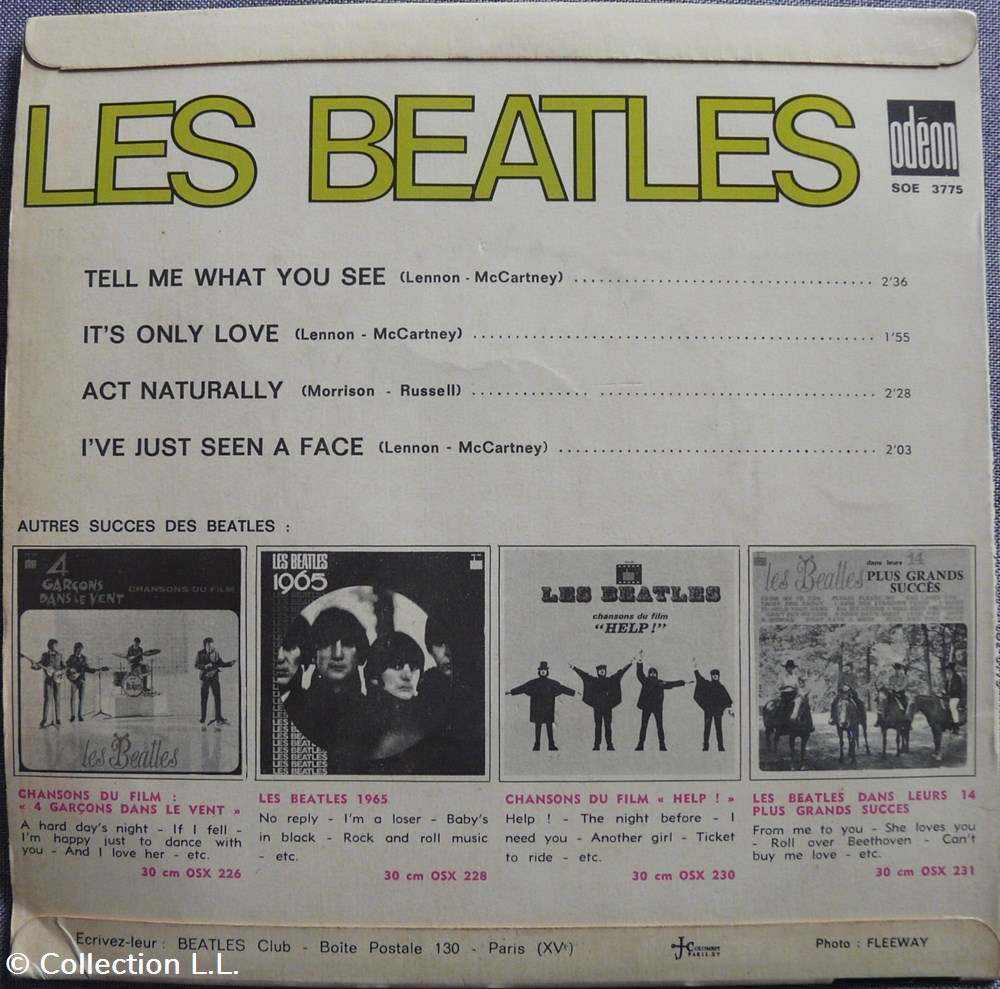 1965∼SOE 3775∼Tell me what you see musique instruments disques vinyles disque tours 1965 soe 3775 tell me what you see