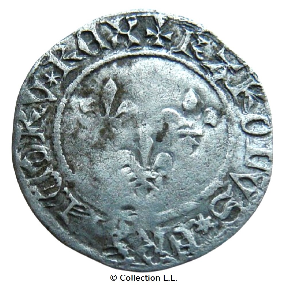 Petit Blanc aux Trois Lis, 1° ém, Limoges monnaies europe medievale france royales petit blanc aux trois lis 1 em limoges