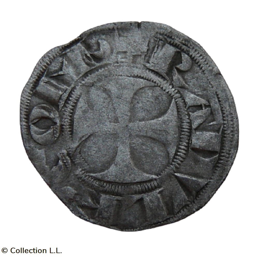Soissons (Comté de)- Raoul de Nesle, Denier monnaies europe medievale france feodales soissons comte de raoul de nesle denier