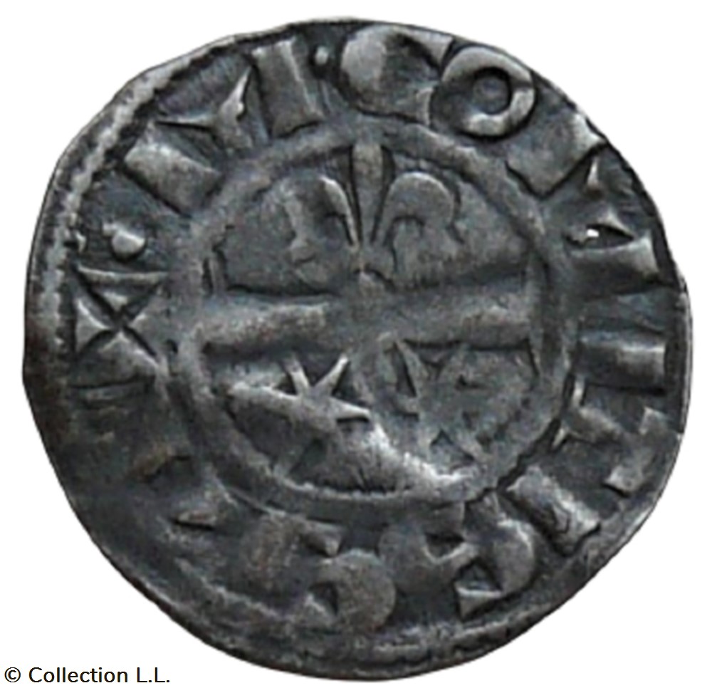 Nevers (Comté de)- Mahaut II, Denier monnaies europe medievale france feodales nevers comte de mahaut ii denier
